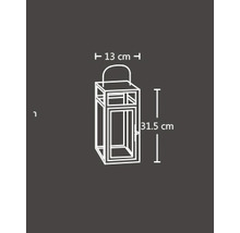 Dimensions d''une lanterne : 13 cm de large et 31,5 cm de haut.