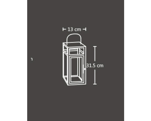 Dimensions d''une lanterne : 13 cm de large et 31,5 cm de haut.