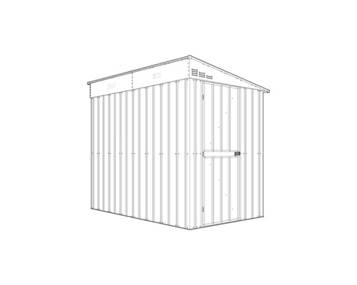 Illustration eines Gerätehauses mit Pultdach