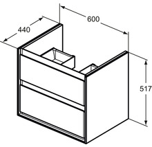 Waschtischunterschrank Ideal Standard Connect Air BxHxT 60 x 51,7 cm x 44 cm Frontfarbe nuss schwarz glanz R0473NE