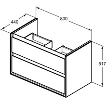 Waschtischunterschrank Ideal Standard Connect Air BxHxT 51,7 x 44 cm x 80 cm Frontfarbe nuss schwarz matt holzdekor R0474NE