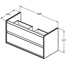 Meuble sous-vasque Ideal Standard Connect Air blanc mat 100 cm E0821B2