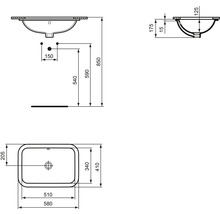 Vasque pour meuble Ideal STANDARD Connect 58 x 41 cm blanc E506101-thumb-5