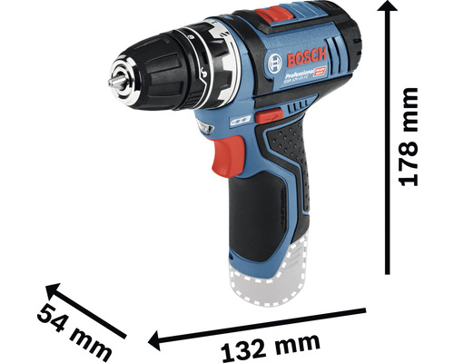 Visseuse sans fil avec indications de dimension