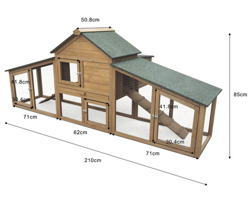 Hühnerstall aus Holz mit Maßen
