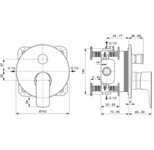 Robinet de baignoire encastré Ideal Standard Connect Air magnetic grey brossé A7035A5-thumb-2