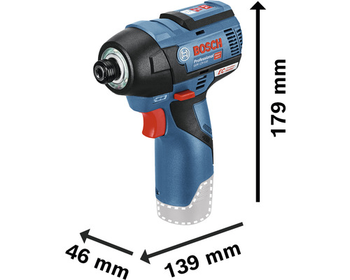 Visseuse à chocs sans fil Bosch Professional avec dimensions