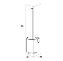Technische Zeichnung eines WC-Bürstengarnitur mit Maßangaben.