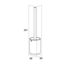 Technische Zeichnung einer Toilettenbürste mit den Maßen 391 mm Höhe und 88 mm Durchmesser.