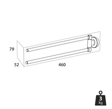 Technische Zeichnung Handtuchhalter mit Abmessungen