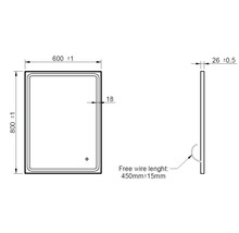 LED Spiegel Mia Black 60 x 80 cm IP44