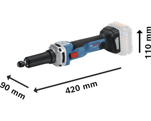 Bosch Logo Geradschleifer mit Maßangaben