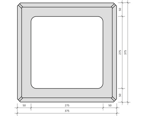 Anneau de plantation carré avec dimensions