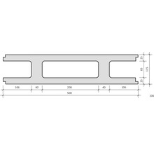 Betonschalungsstein grau 50 cm x 11,5 cm x 25 cm (Palette = 85 Vollsteine + 5 Endsteine)
