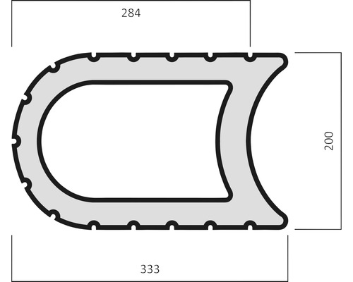 Profilé de défense de bateau avec des dimensions de 333 x 284 x 200 millimètres