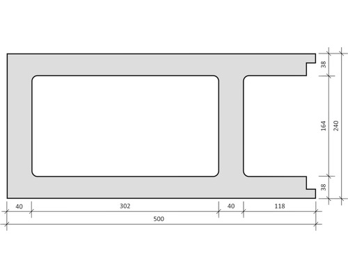 Dessin technique d''un linteau avec indications de dimensions