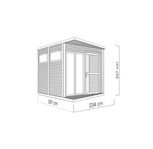 Gartenhaus Bertilo Concept Office inkl. Fußboden 237 x 310 cm natur
