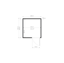Gartenhaus Bertilo Cubo 2 Office inkl. Fußboden 226 x 240 cm anthrazit