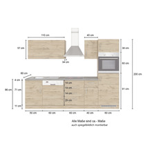 Cuisine complète avec appareils Held Möbel Sorrento 270 cm chêne mat démontée variante réversible 1011.6281