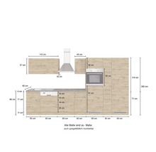 Cuisine complète avec appareils Held Möbel Sorrento 360 cm blanc mat démontée variante réversible 1013.6279