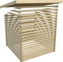 Blockbohlenhaus Karibu Noorvik 2 mit Schleppdach 2 m 454 x 273 cm natur