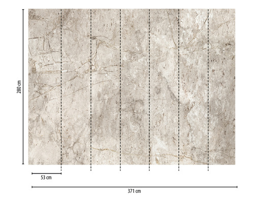 Papier peint photo aspect marbre, dimensions 371 cm x 280 cm