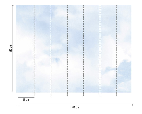 Papier peint photo avec motif de nuages, 371 x 280 cm
