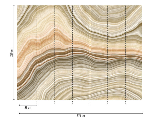 Papier peint photo aspect marbre, 280 cm de haut et 371 cm de large