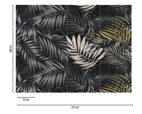 Papier peint photo avec motif de palmiers, dimensions 371 sur 280 centimètres