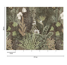 Papier peint photo avec motif de jungle, composé de plantes et de feuilles