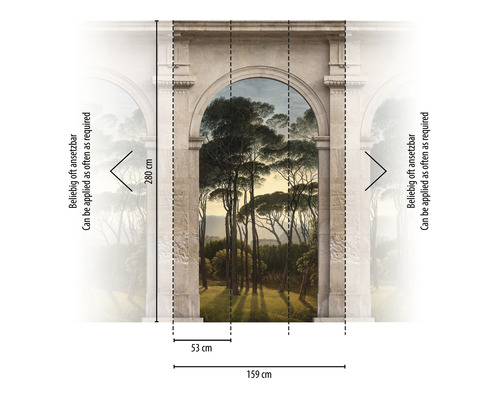 Papier peint photo avec motif de paysage et dimensions 159 sur 280 centimètres