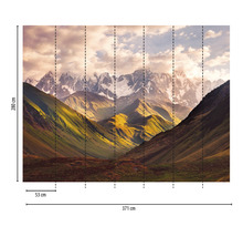 Fototapete mit Berglandschaft, 280 mal 371 Zentimeter