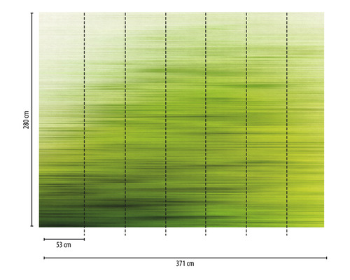 Papier peint photo avec motif à rayures horizontales et dégradé de couleurs allant du clair au foncé, dimensions 280 cm x 371 cm