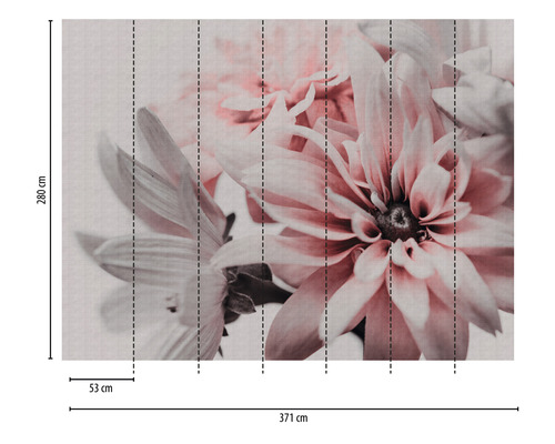 Papier peint photo avec motif floral et dimensions 371 sur 280 centimètres