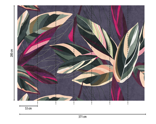 Tapete mit Pflanzenmuster, 280 cm x 371 cm