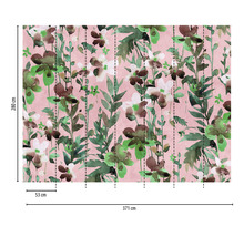 Papier peint photo à motif floral, dimensions 371 sur 280 centimètres