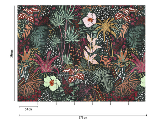 Fototapete mit Dschungel Motiv und Pflanzen