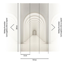 Fototapete mit Tunnel und Säulen, Maße 159 cm breit und 280 cm hoch
