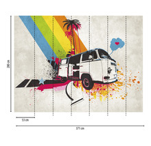 Fototapete Vlies 38302-1 The Wall Bulli Graffiti 7-tlg. 371 x 280 cm