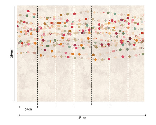 Papier peint photo avec motif à pois et dimensions 280 x 371 centimètres