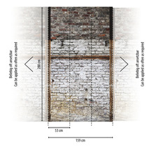Maßangaben einer Backsteinwand: 280 cm Höhe, 159 cm Breite, 53 cm Abschnittsbreite