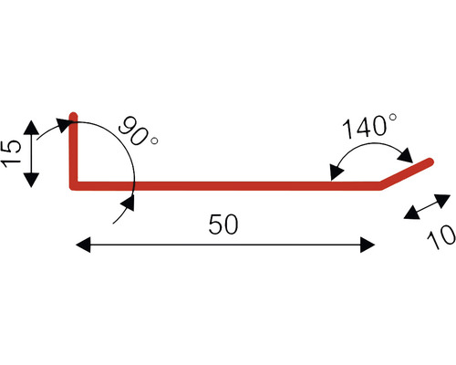 Dessin technique d''un profilé avec des dimensions en millimètres et des indications d''angle en degrés