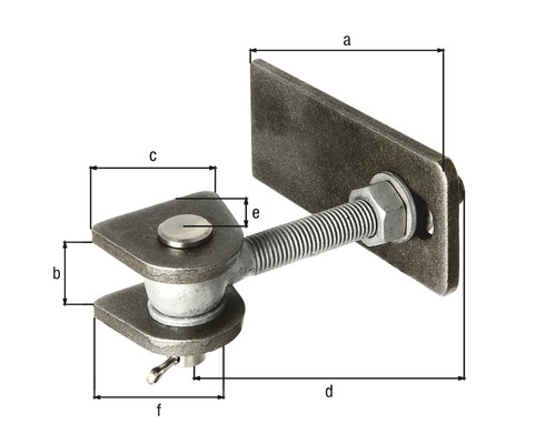 Illustration eines verstellbaren Kloben mit Abmessungen