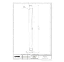 Dessin technique d''une descente pluviale flexible avec dimensions