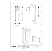 Dessin technique d''un support d''ordinateur avec dimensions