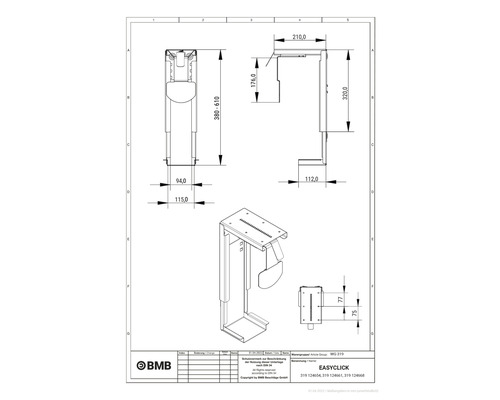 Dessin technique d''un support d''ordinateur avec dimensions
