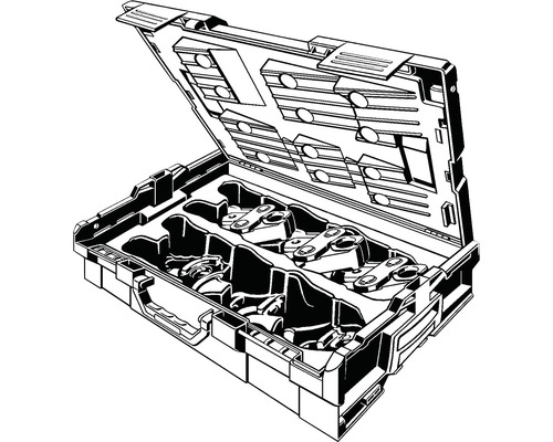 Offener Werkzeugkoffer mit Werkzeugen