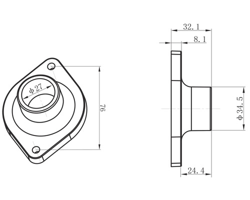 Dessin technique d''une bride avec des dimensions