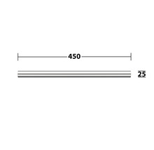 Barre métallique mesurant 450 x 25 millimètres