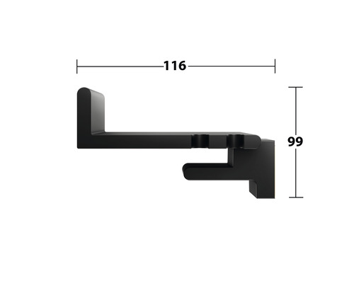 Technische Zeichnung eines Profils mit Maßangaben